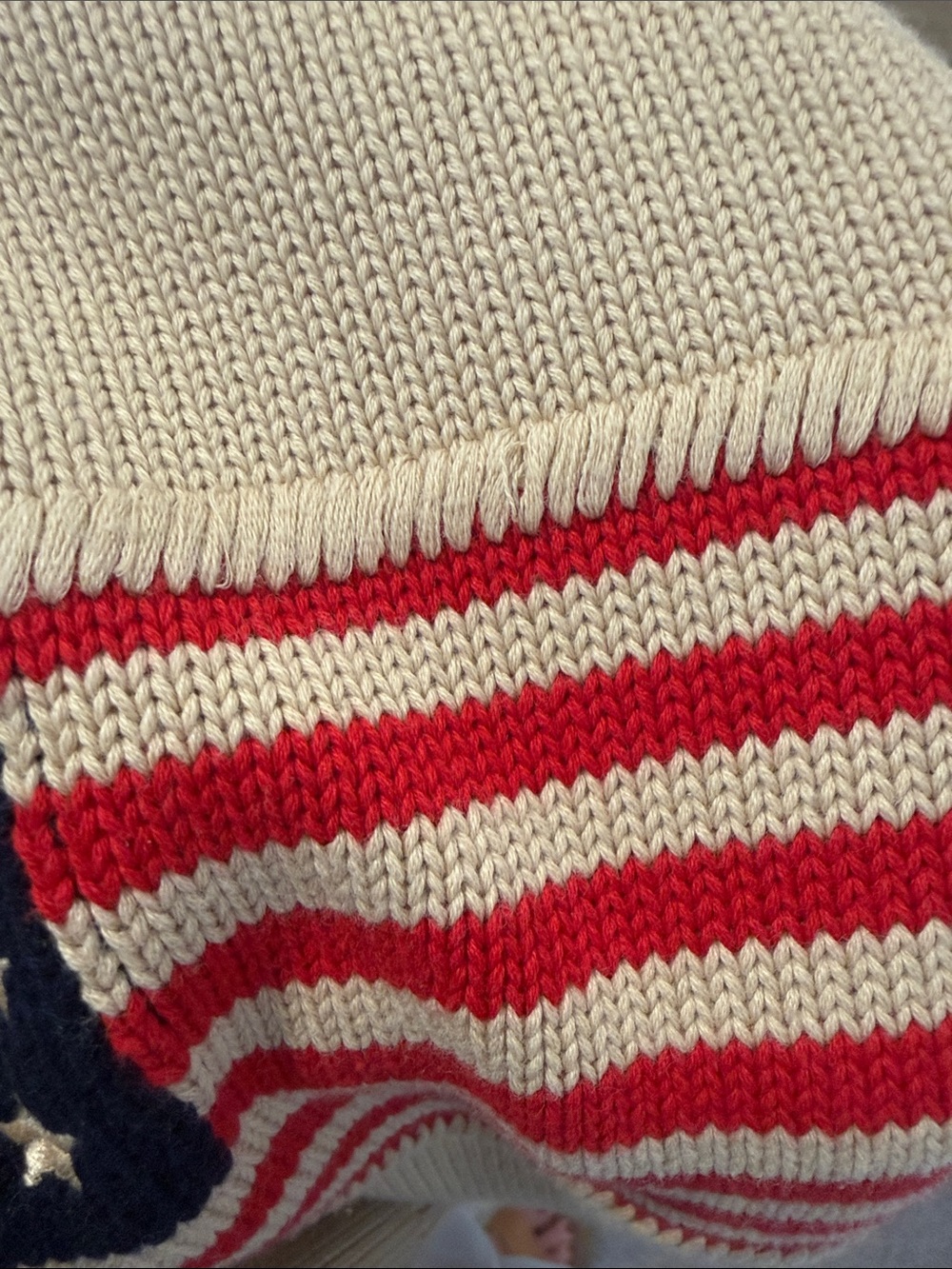 Tuckernuck Cropped Beachwood Cotton Americana Sweater large - Picture 7 of 11